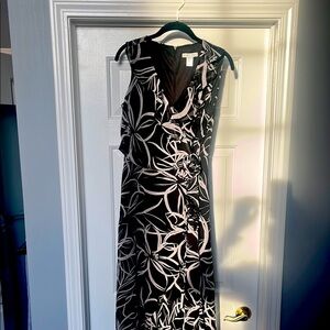 Elegant Black and cream Floral Dress